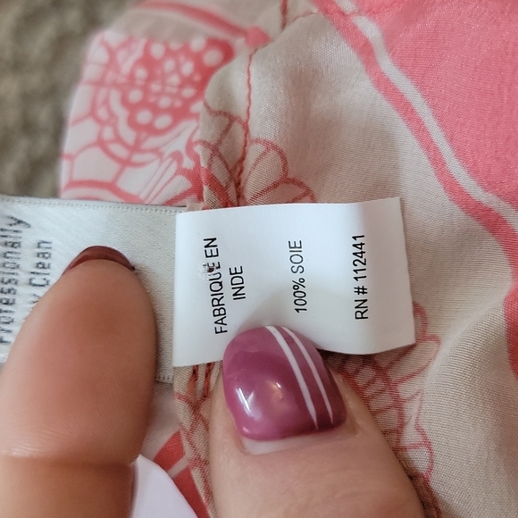 Crème Fraîche Open Back Silk Blouse Size X Small Orange Creme Short Sleeve - Picture 5 of 6